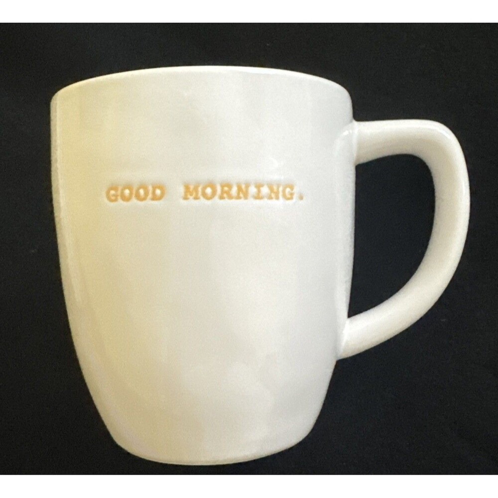 Rae Dunn Artisan by Magenta Coffee Mug Tea Cup Good Morning Yellow Interior NWT